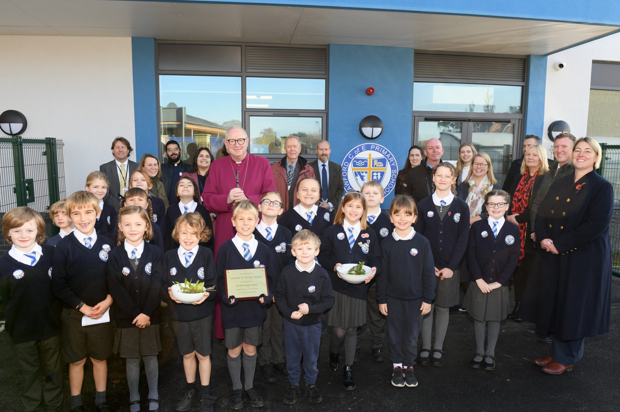 of Colchester blesses new building at Lawford Church of England